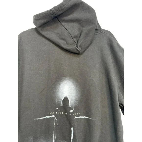 Tultex Black Hoodie Yes This Is A Cult Size Large Black Zip-Up - Picture 9 of 12